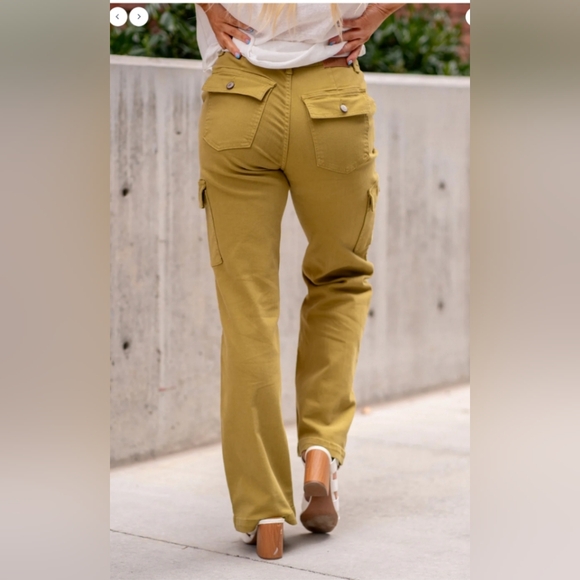 NWT JUDY BLUE VARIOUS SIZES SUPER STRETCHY GREEN CARGO JEANS - Picture 7 of 9